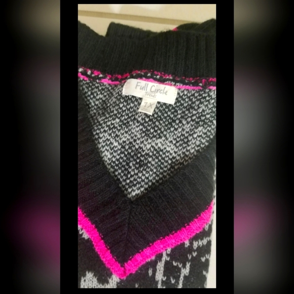 NWT FULL CIRCLE CHEETAH/SNAKE PYTHON PRINT HOT PINK SWEATER BARBIECORE BLK & GRY - Picture 2 of 5